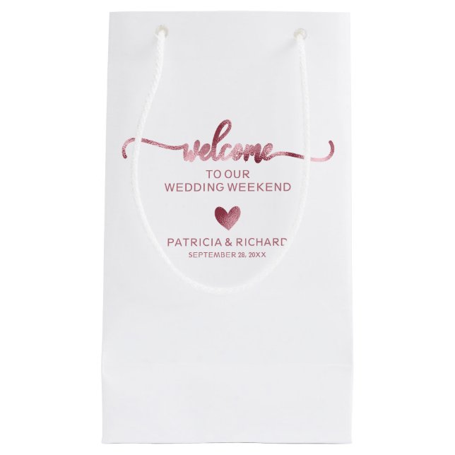 Mariage Coeur mignon Bienvenue Hôtel Petit Sac Cad (Devant)