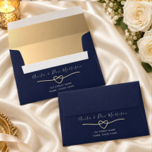 Mariage Cœur Nuit Bleue et Or