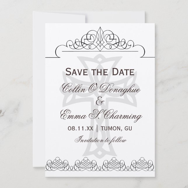 Mariage croisé Enregistrer les cartes de dates (Devant)