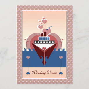 Mariage Croisière Coeur Invitation