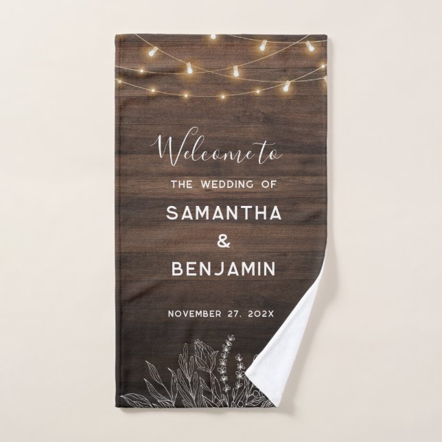 Mariage d'accueil botanique Rustique (Serviette à main)