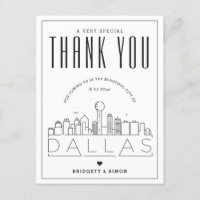 Mariage Dallas | Merci de venir ! Carte postale