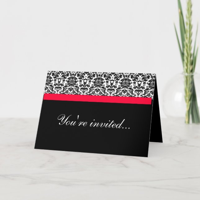 Mariage damassé Invitation (Devant)