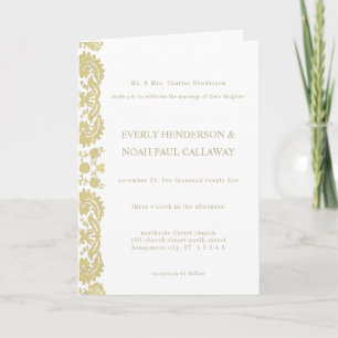 Mariage damassé Invitation Cream-Choose Arrière - 
