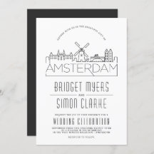Mariage d'Amsterdam | Invitation Skyline