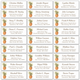 Mariage d'ananas tropical Étiquette de adresse inv