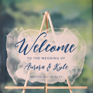 Mariage d'aquarelle bleu translucide