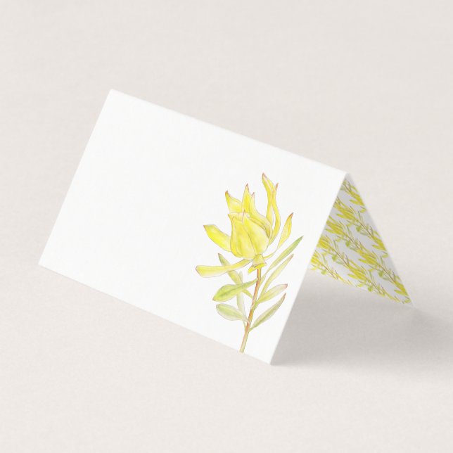 Mariage d'aquarelle jaune leucadendron (Front)