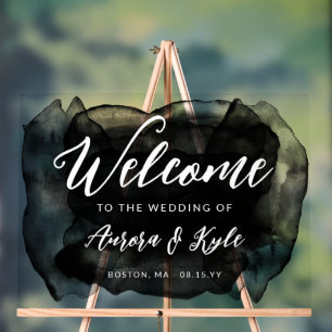 Mariage d'aquarelle noire translucide