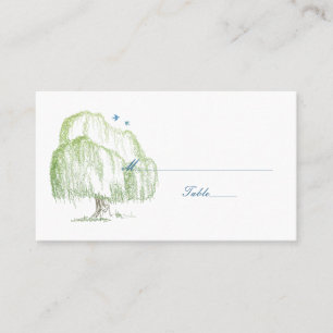 Mariage d'arbre à saule de printemps Cartes d'empl
