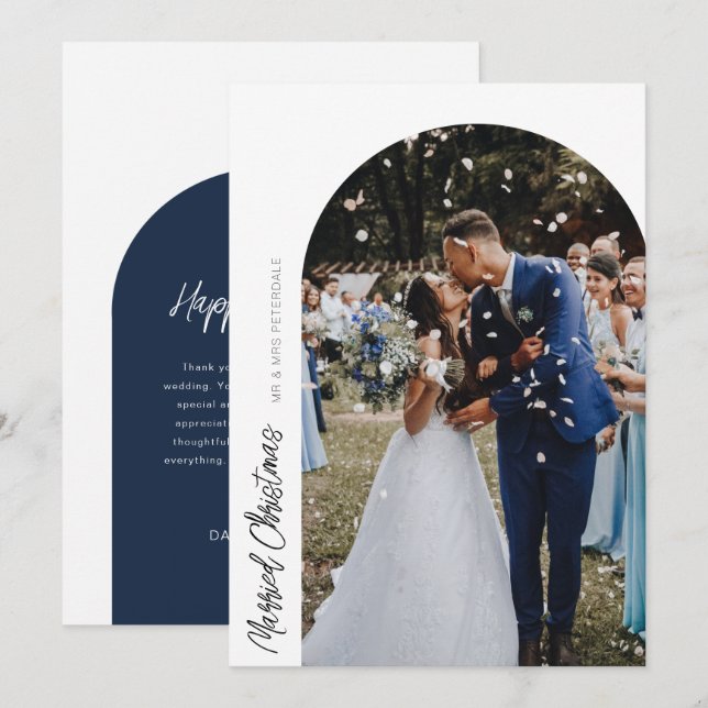 mariage d'arche de noël marié faire-part (Devant / Derrière)