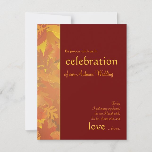 Mariage d'automne - invitations contemporaines de (Devant)