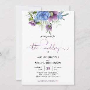 Mariage de automne Invitation mauve Script moderne