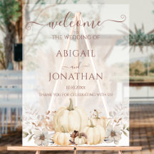 Mariage de automne rustique Citrouille Aquarelle B