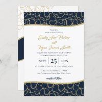 Mariage de baseball Gold et Blue Invitation