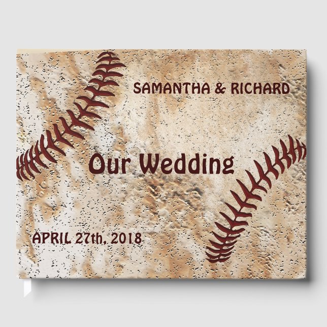 Mariage de baseball livre d'invité, Personnalisé (Recto)