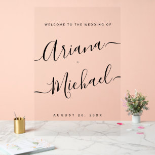 Mariage de bienvenue minimaliste de script moderne