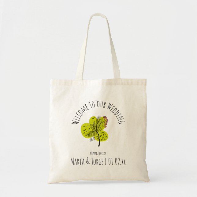 Mariage de bienvenue Sac Palm Tree Art (Devant)