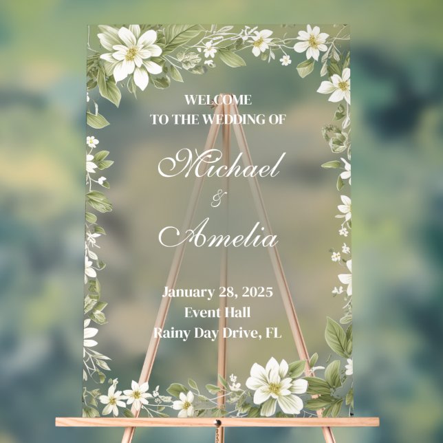 Mariage de bienvenue SIGNE blanc olive vert boho f (Neutre)