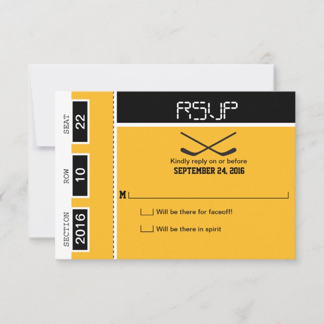 Mariage de billets de hockey RSVP (Devant)