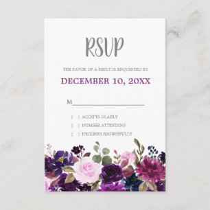 Mariage de Boho Floral de lavande violette RSVP