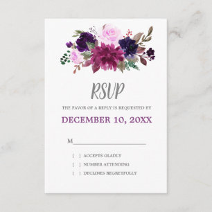 Mariage de Boho Floral de lavande violette RSVP