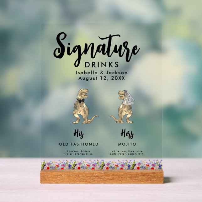 Mariage de boisson Dinosaur Mariée et signature de (Neutre)