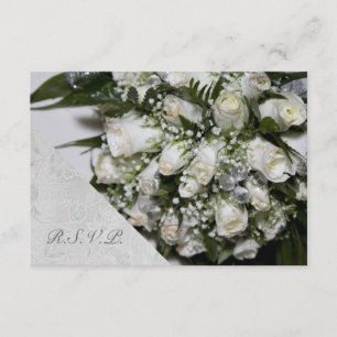 Mariage de bouquet de roses blanches RSVP