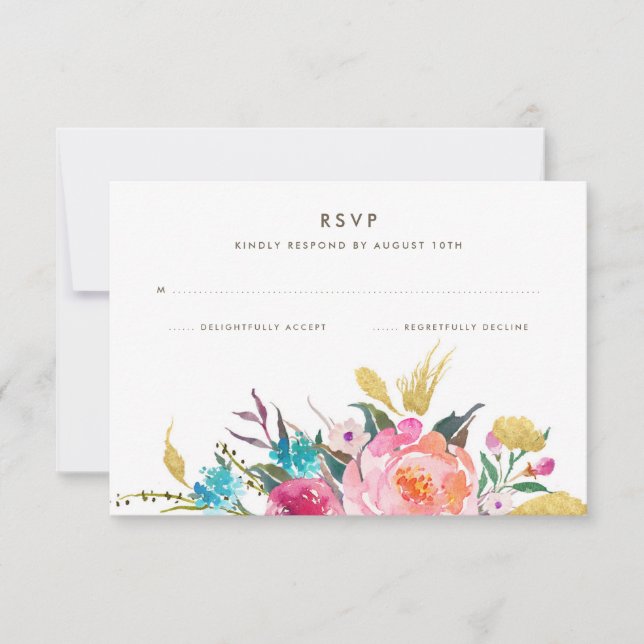 Mariage de bouquet luxuriant RSVP (Devant)