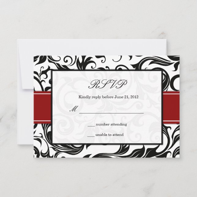 Mariage de Bourgogne Swirl RSVP (Devant)
