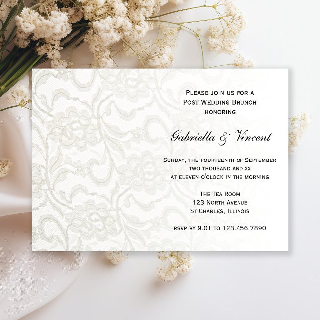 Mariage de Brunch White Lace Post Invitation (Créateur téléchargé)