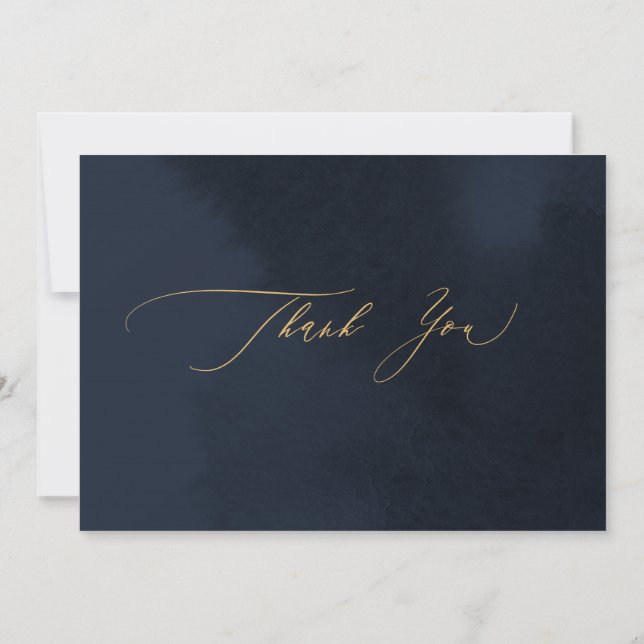 Mariage de calligraphie bleue de minuit Carte de r (Dos)