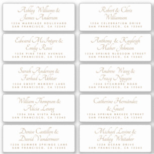 Mariage de calligraphie Étiquettes de adresse invi