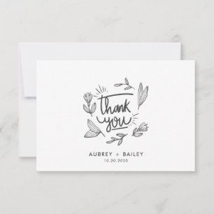Mariage de calligraphie personnalisée Merci Ornate