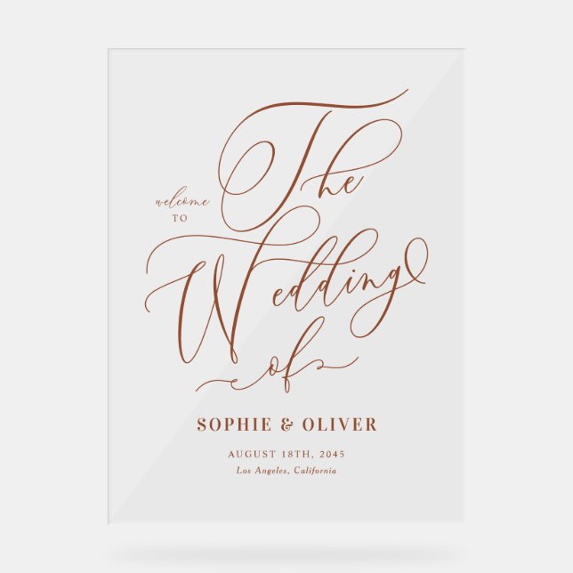 Mariage de calligraphie Whimsical Terracotta Bienv (Recto)