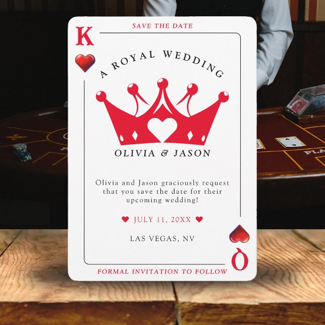 Mariage de carte de poker King & Queen of Hearts C (King & Queen of Hearts Casino Poker Card Wedding
)