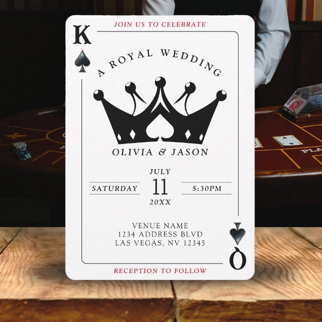 Mariage de carte de poker King & Queen of Spades C (King & Queen of Spades Casino Poker Card Wedding
)