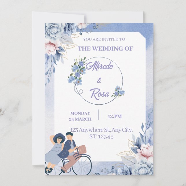 Mariage de carte de vacances à plat (Devant)