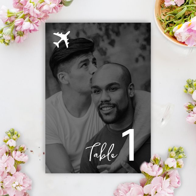 Mariage de carte d'embarquement de destination pho (Table Number)