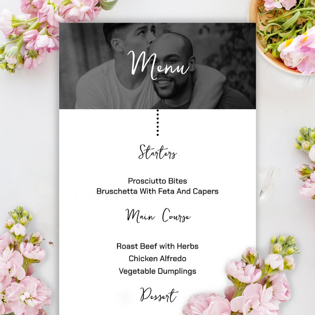 Mariage de carte d'embarquement de destination pho (Boarding Pass Black and White Wedding Menu)