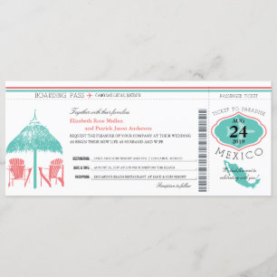 Mariage de carte d'embarquement du Mexique