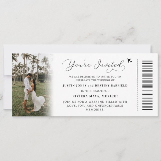 Mariage de carte d'embarquement Tropical (Devant)