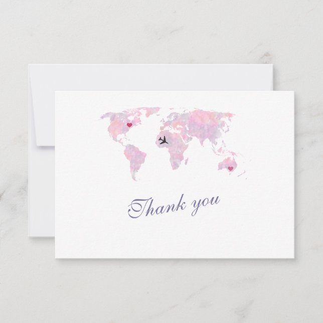Mariage de carte du monde de destination personnal (Devant)