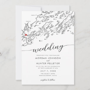 Mariage de carte minimaliste moderne Portland Main