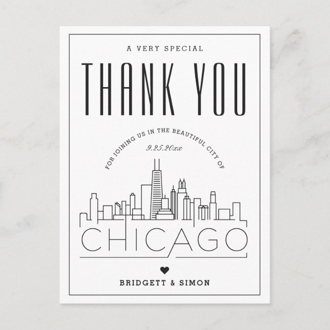 Mariage de Chicago | Merci de venir ! Carte postal (Devant)