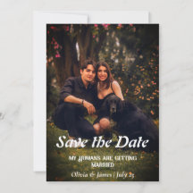 Mariage de chien photo Enregistrer la date Carte I