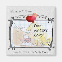 Mariage de coeur Enregistrer la date Photo Magnets