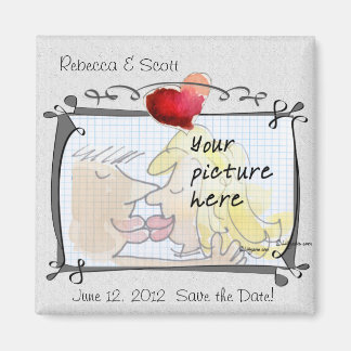 Mariage de coeur Enregistrer la date Photo Magnets