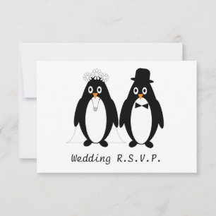 Mariage de conception de pingouin RSVP