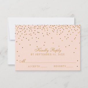 Mariage de Confetti Rose et Or Blush RSVP